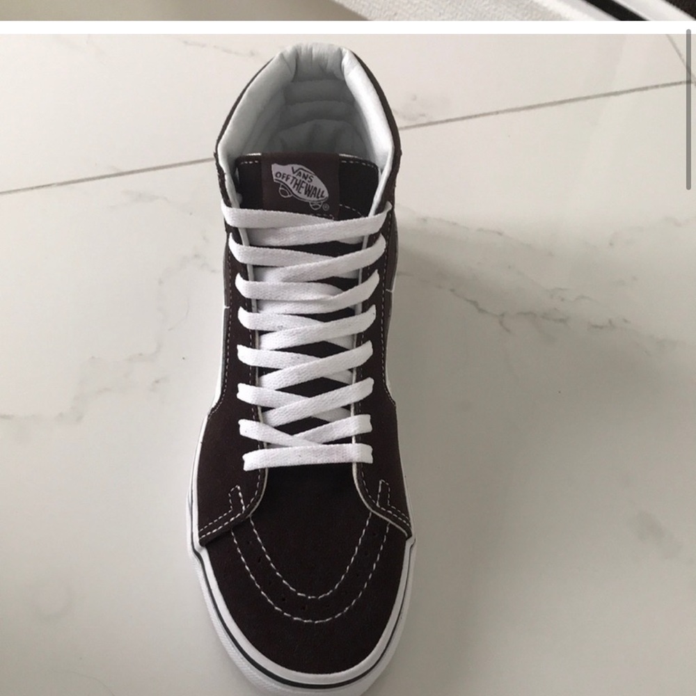 Vans sk8-hi sneaker shoes chocolate torte brown canvas suede - Picture 7 of 8